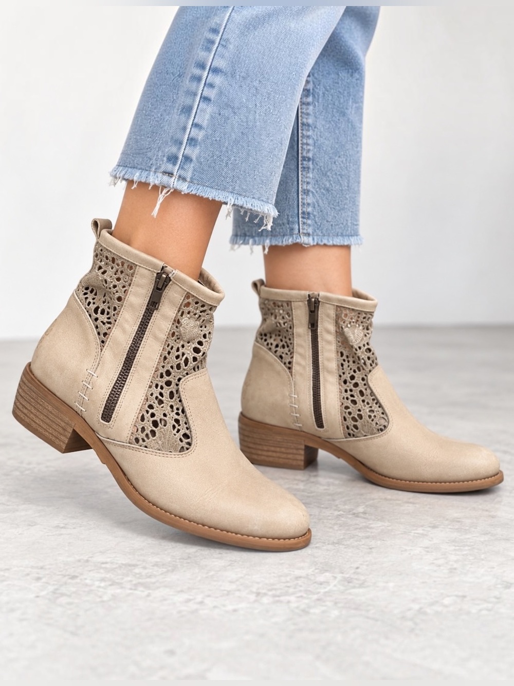 Musse & Cloud Ainhoa Anthropologie Leather Cutout Boots 40 US 9